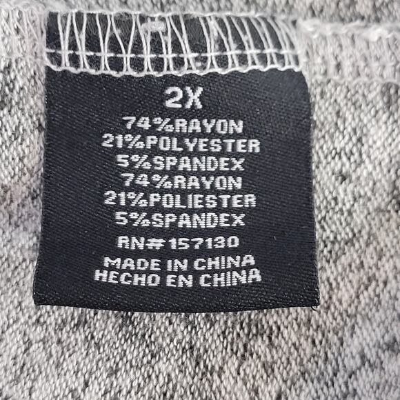 Colortree Women’s Cowl Neck Plus Size 2X Pullover Sweater Heather Gray - Picture 6 of 10